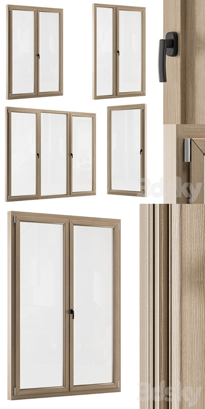 Wooden Window Modern - Windows Set 01